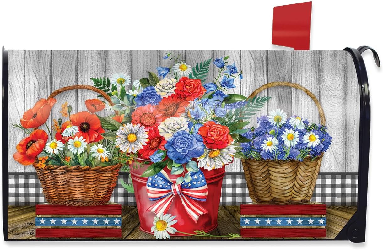 Briarwood Lane Red White and Beautiful Mailbox Cover