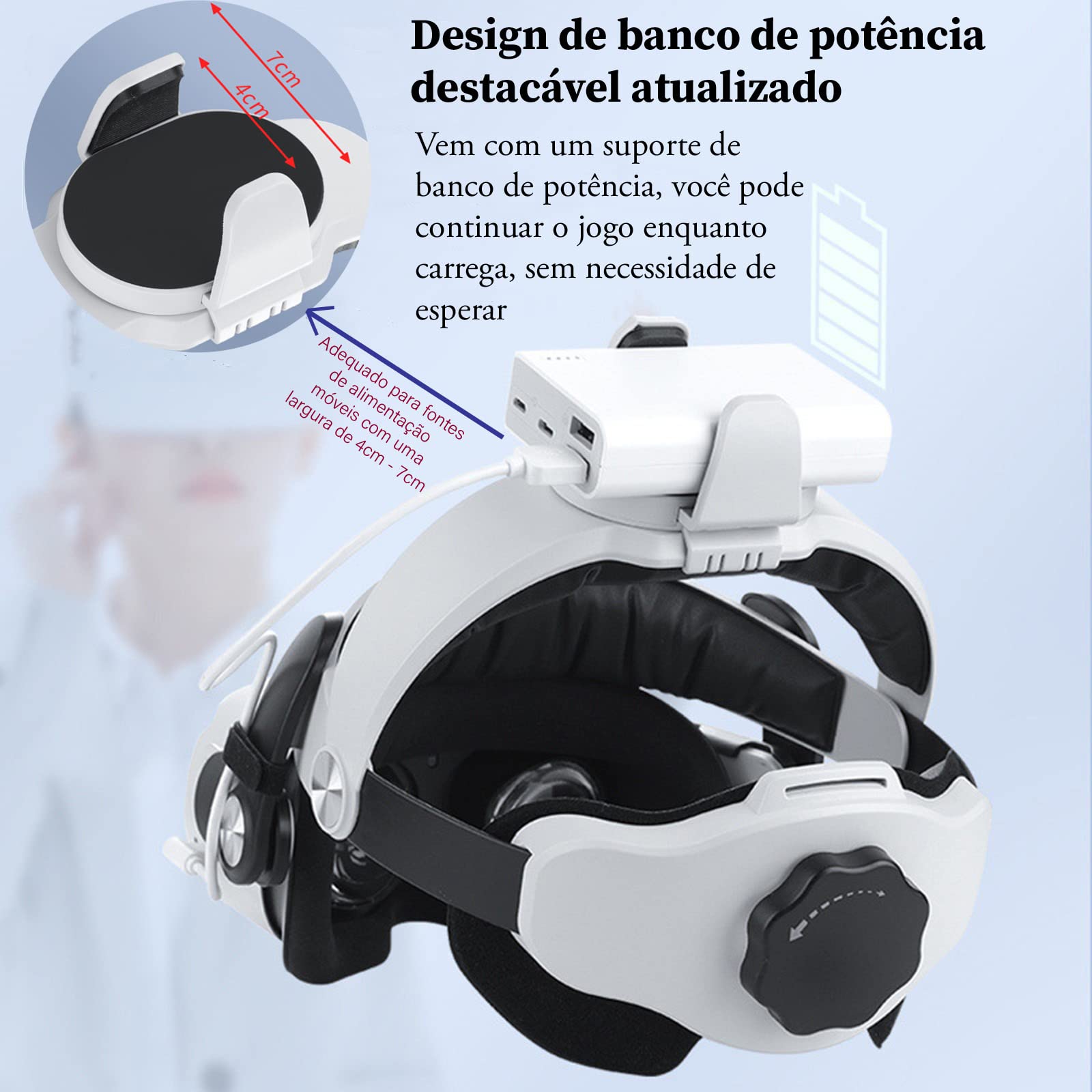 Fita de cabeça Elite para Oculus Quest 2 com suporte bateria