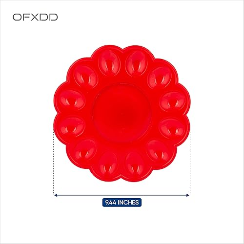 Miniatura 6 de Bandeja Deviled para huevos – Plato de plástico para servir huevos – Servidor de huevos duros festivos – 9.44 pulgadas