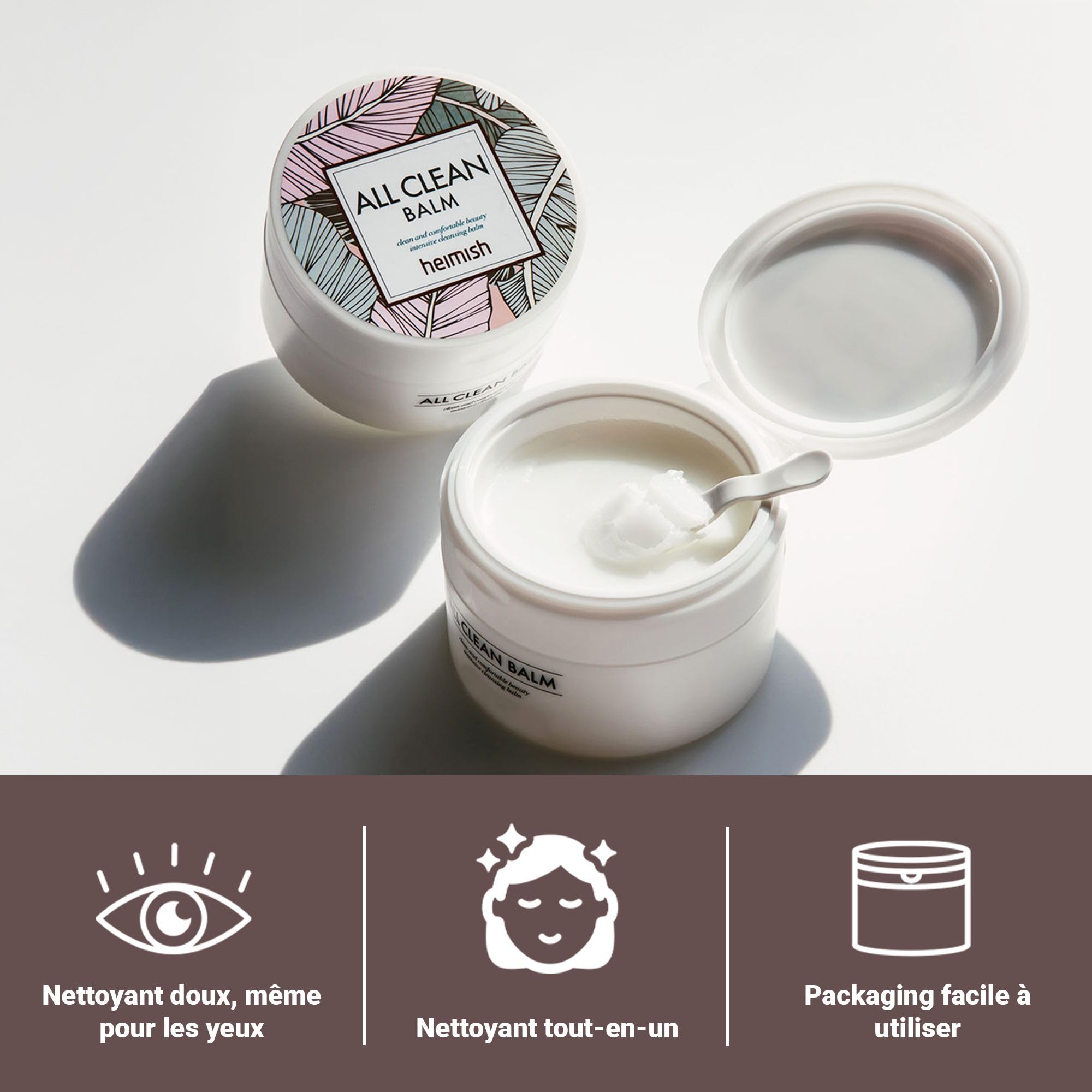 HEIMISH All Clean Balm 4.0fl.oz/120ml - Baume nettoyant multi-usages | Démaquillant, nettoyant pour le visage, soin des points noirs, hydratant | Huile d'arôme naturel, formule baume-à-huile