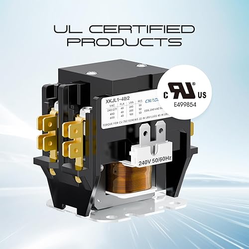 Miniatura 2 de Contactor HVAC Contactor de aire acondicionado Contactor 2 polos 40 amperios 240V bobina compatible con condensador, compresor, aire acondicionado,