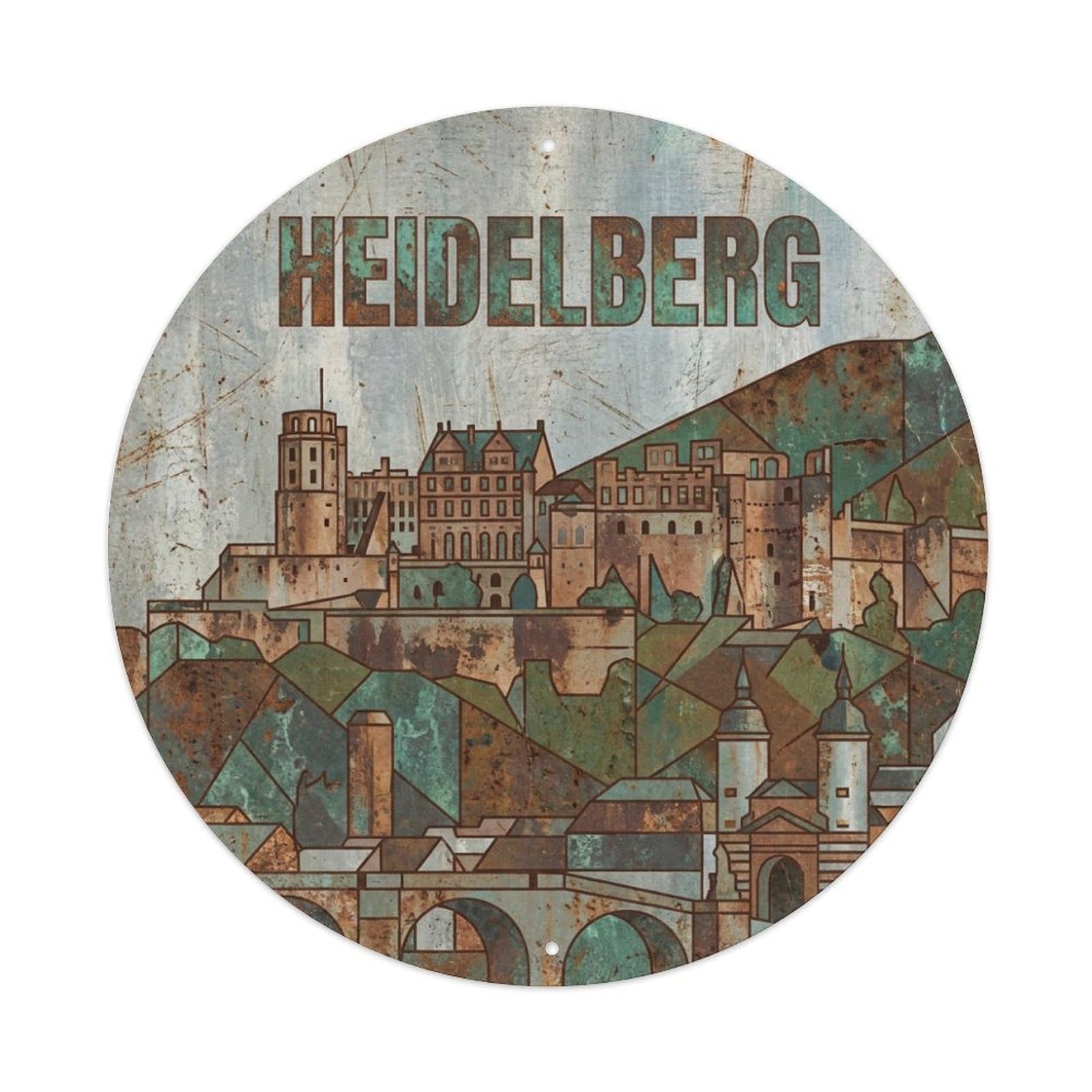 Galvaxio Style Germany Vintage Travel Heidelberg Metal Tin Sign