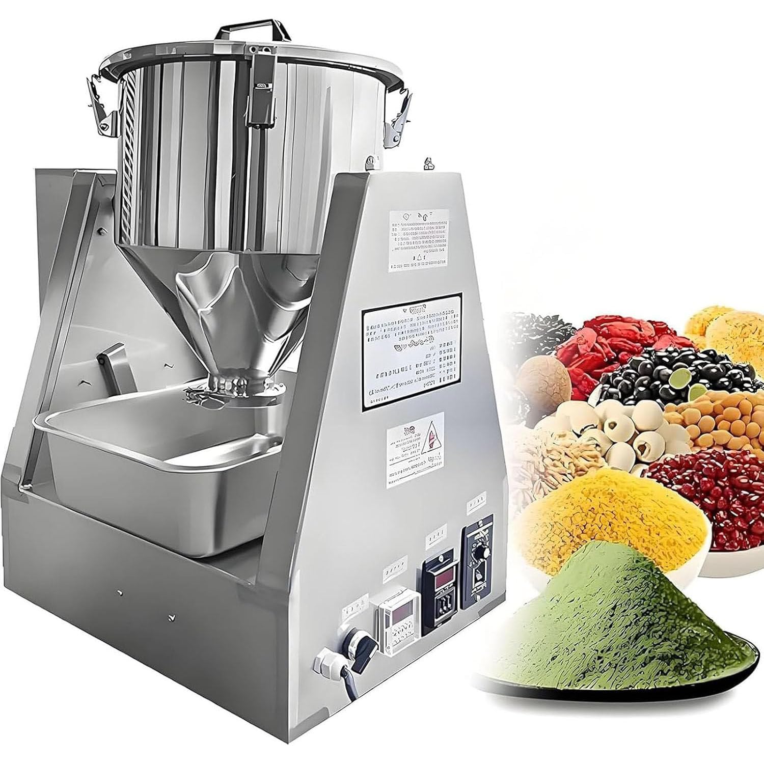 Miscelatore Elettrico da Laboratorio per polveri secche da 5L/10L/20L/40L, Miscelatore Commerciale in Acciaio Inossidabile per Particelle, Miscelatore per polveri, Miscelatore granulare 10L