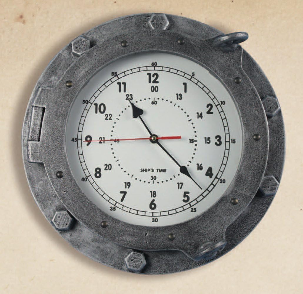 HS Wooden Nautical Porthole Clock