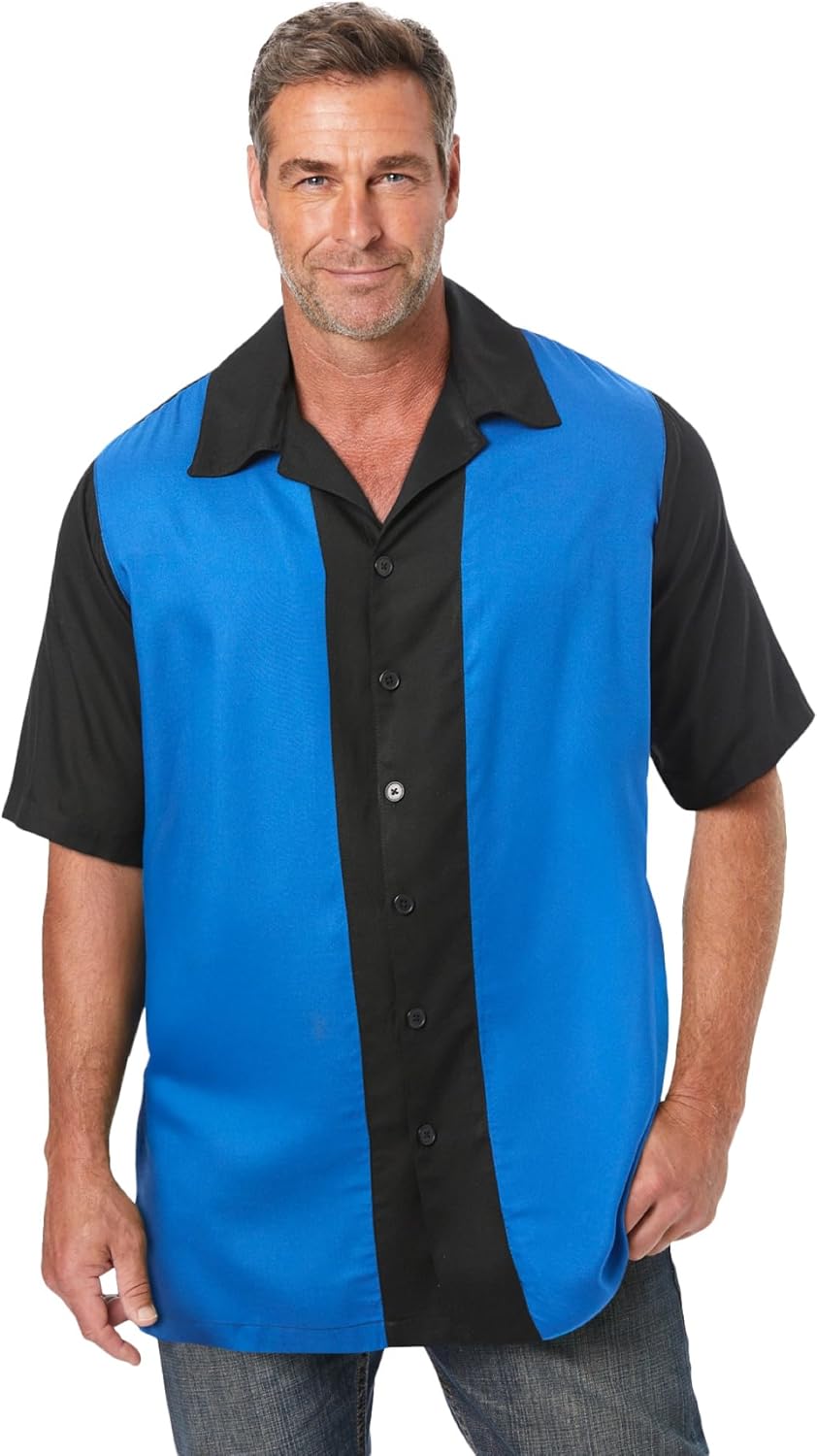 KingSize Men's Big & Tall Colorblock Camp Shirt