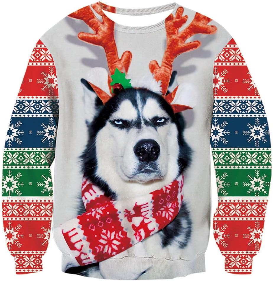 RAISEVERN Christmas Sweatshirt for Men Women Funny Pullover Xmas Top