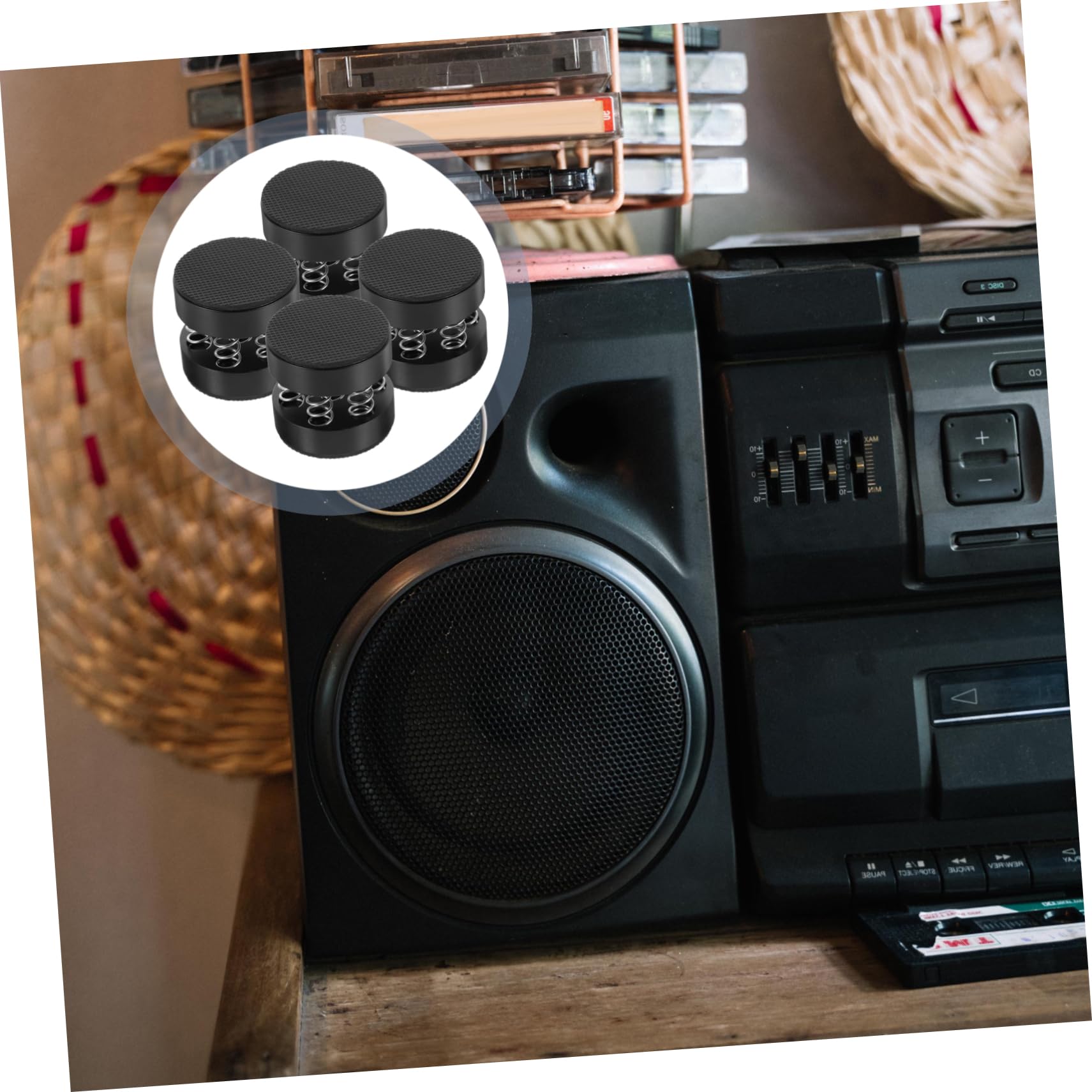 Housoutil CNC Lathe Made Speaker Spring Pads 9kg Load Capacity Non-Slip Soundproof Pad for Home Theater