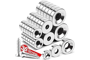 MIKEDE Heavy Duty Magnets with Hole- 36 Pack Rare Earth Neodymium Disc Magnets