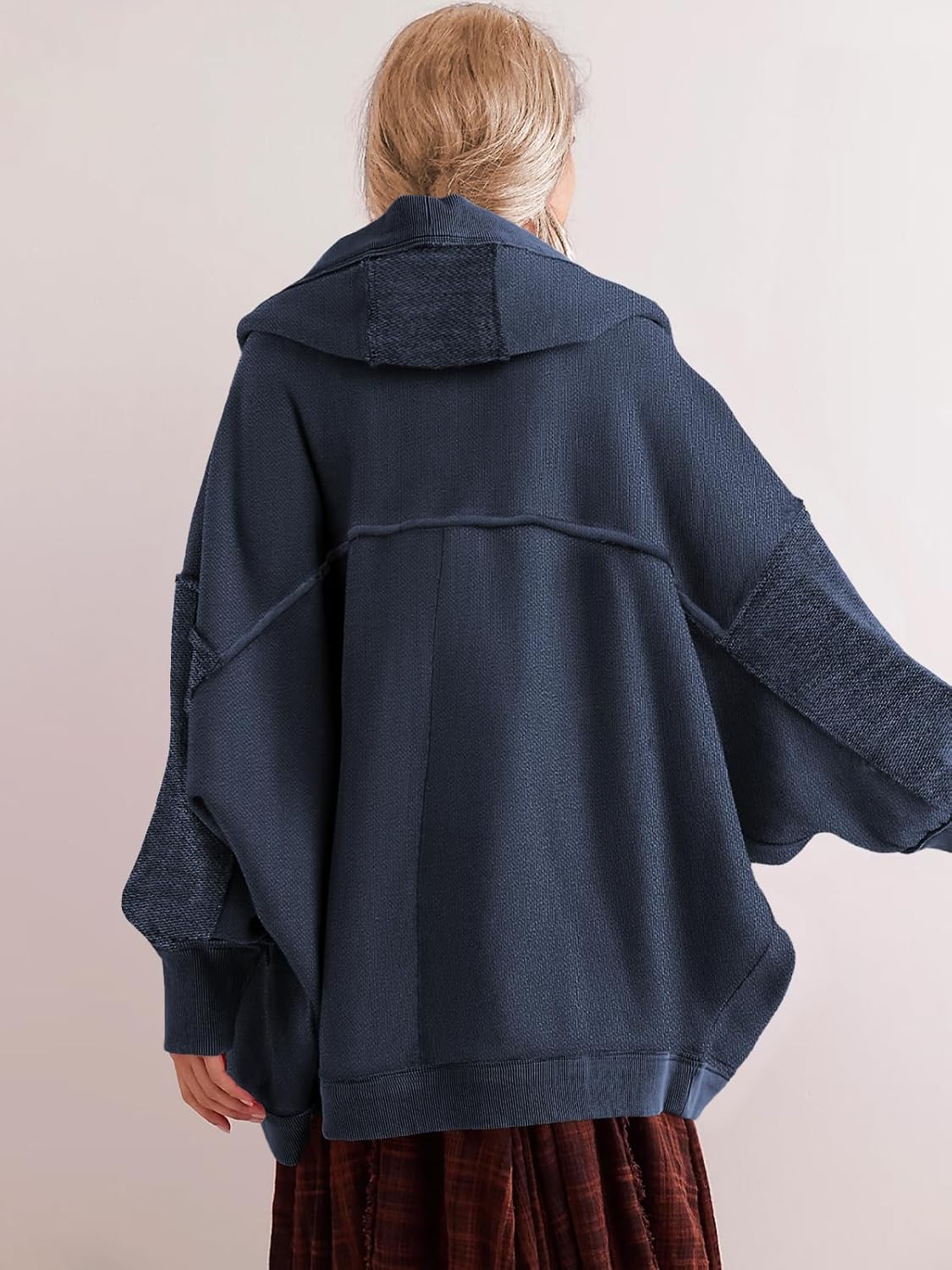 Women' s Drop Shoulder Sweatshirt Fall Clothes Oversized Shrug Long Cardigan Coat Active Loose Casual Outwear - Image 4