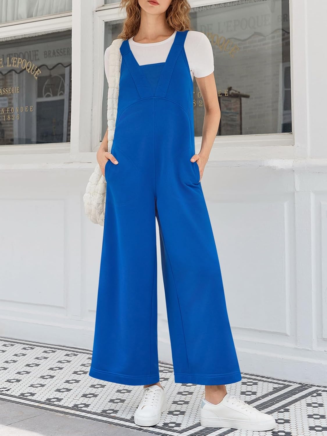 Cicy Bell Women's Casual Loose Overalls Jumpsuits One Piece Sleeveless Tank Tops Wide Leg Long Pant Rompers With Pockets - Image 4