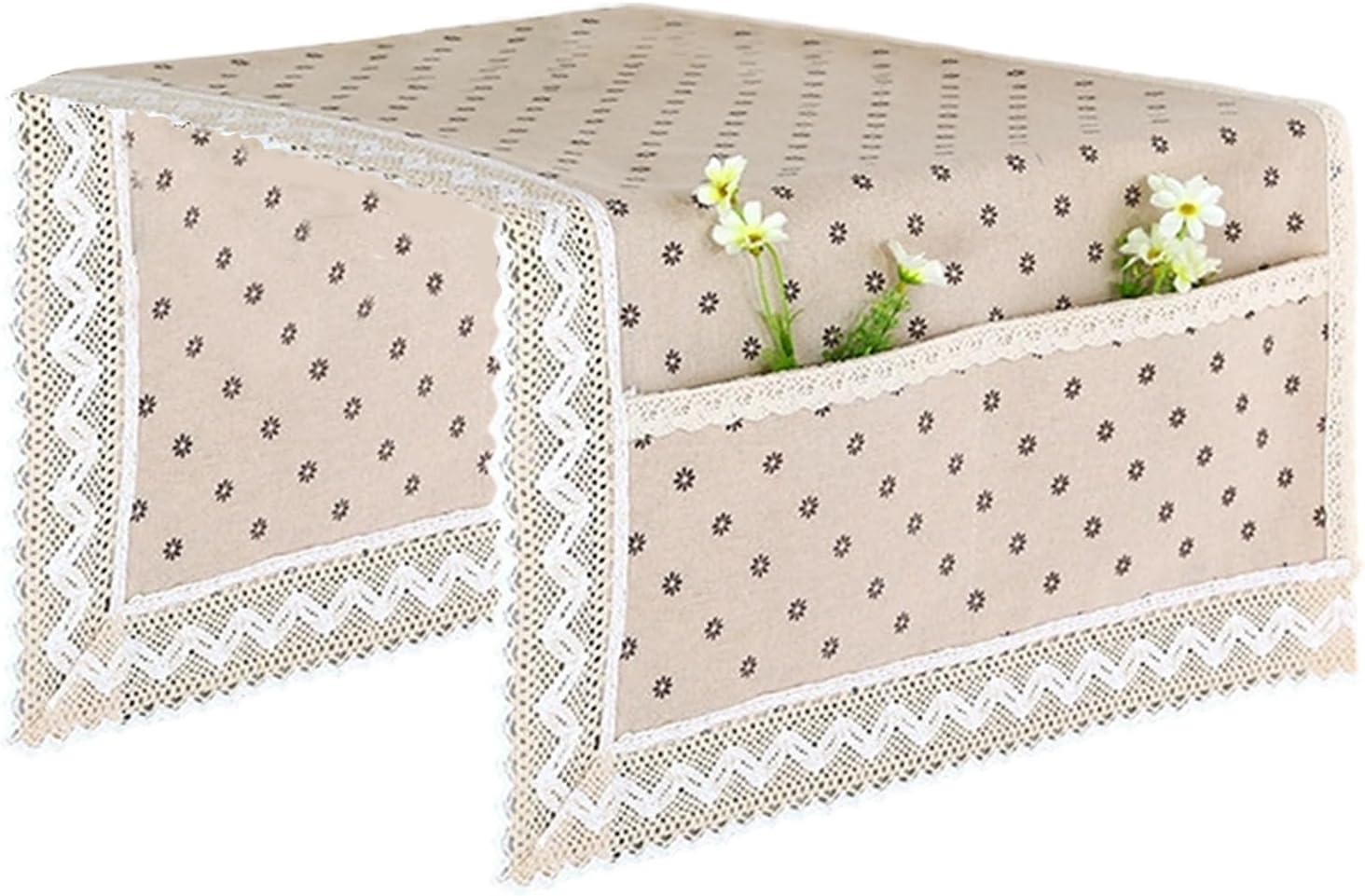 Natural Fiber Appliance Cover Multi-Pocket Design Fabric Protector for Countertops Storage Pocketes Kitchen Organizers