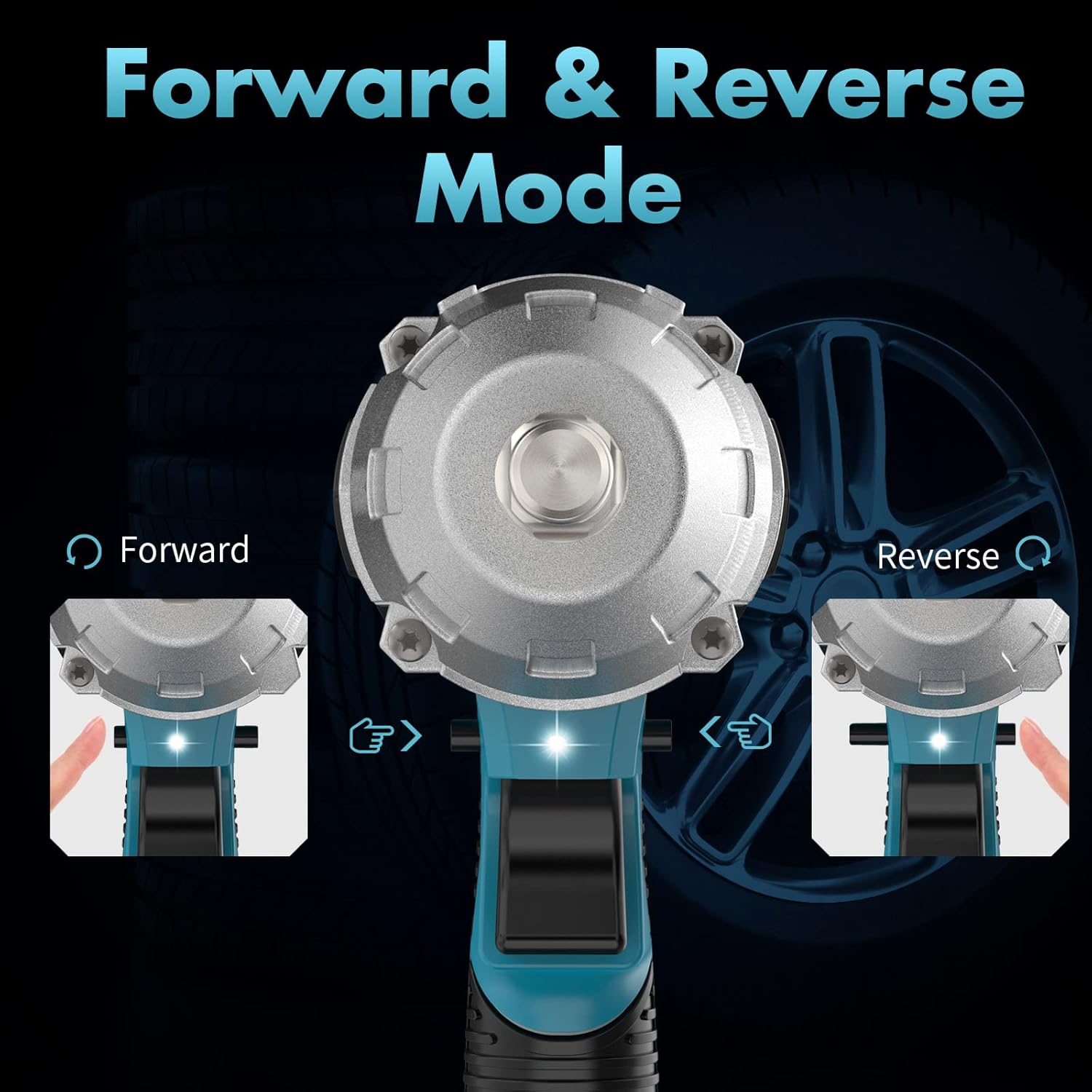 Cordless Impact Wrench, SeeSii Brushless Impact Wrench 1/2 inch Max Torque 479 Ft-lbs(650Nm), 3300RPM w/ 2x 4.0 Battery, 6 Sockets,9 Drill,6 Screws, High Torque Power Impact Wrench for Car Home, WH700 - - 