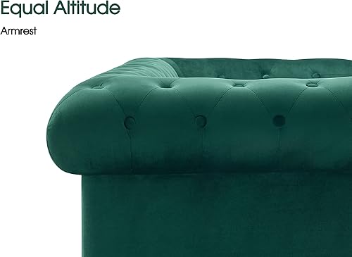 Miniatura 4 de ivinta Sofá Chesterfield de terciopelo de 79.5 pulgadas, sofá de 3 plazas con brazos enrollados y respaldo copetudo, sofá moderno de mediados de