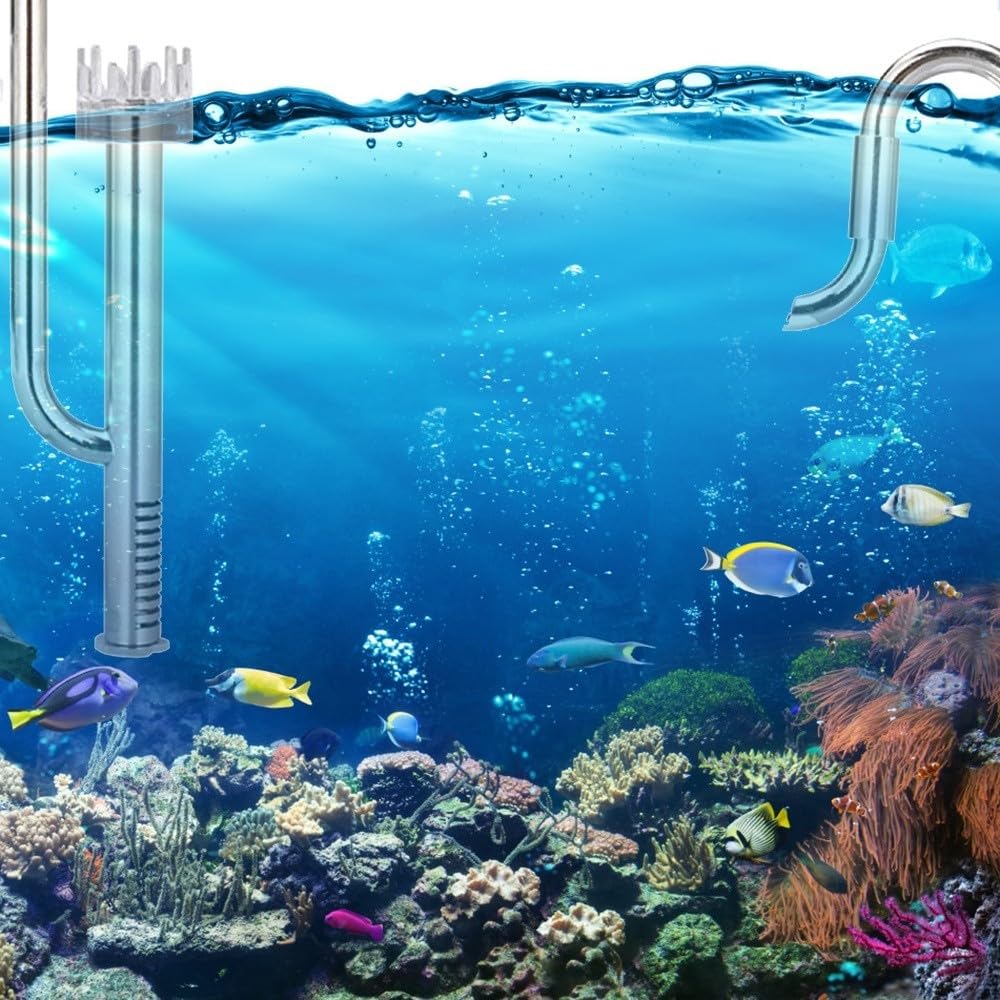 MiOYOOW Lelie Pijp Set, 12/16mm Aquarium Lelie Pijp Oppervlak Skimmer Inflow Uitstroom Lily Waterpijp Roestvrij Staal Voor Aquarium Geplant Tank