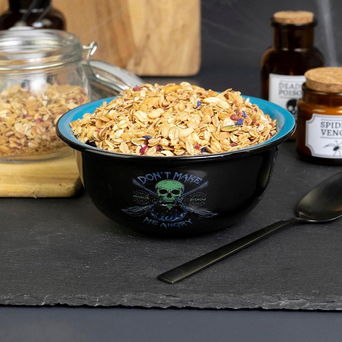 Cereal Bowl Skull Witchcraft Enamel Look 600 ml