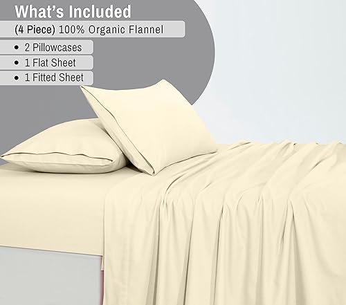 Vista 132 de RUVANTI Juego de sábanas de franela 100% algodón, tamaño matrimonial, 4 piezas, Alpine Serenity Serenidad alpina