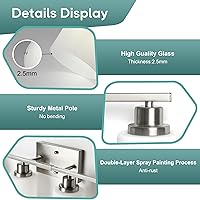 Vista 5 de Ascher Bathroom Light Fixtures, 4-Light Vanity Light Over Mirror, Brushed Nickel Wall Sconces with Milky White Frosted Glass Shades, Wall Lamp for