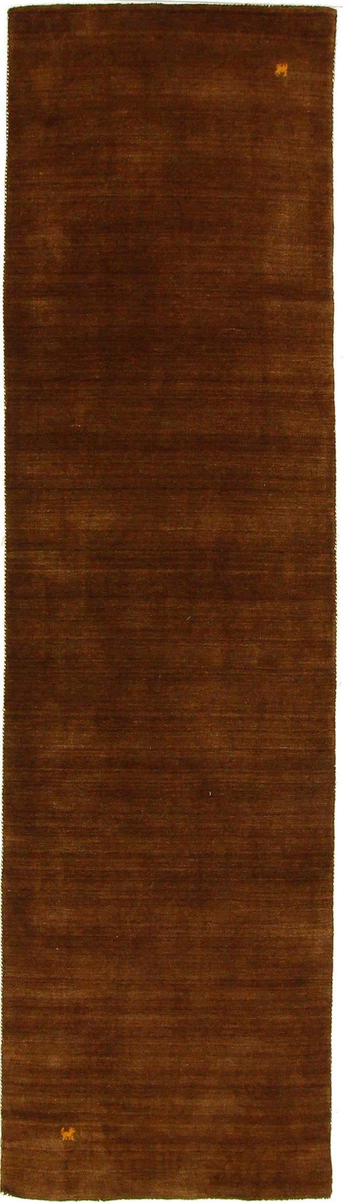 Tapis de course marron Loom Gabbeh en laine pour isoler les sols froids