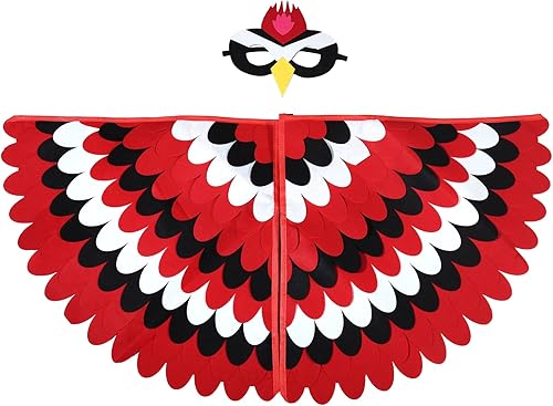 Disfraz de fieltro de pájaro y pavo real de 38 pulgadas con máscara para fiesta de cosplay para niños