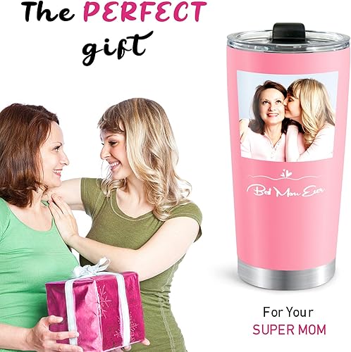 Miniatura 3 de Vaso de fotos personalizado con nombre, texto, logotipo, 20 onzas, impresión de doble cara, taza de café aislada de acero inoxidable, taza de viaje