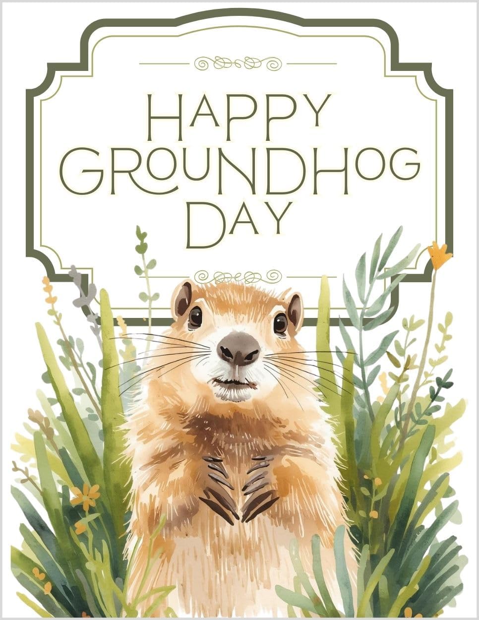 Amazon.com: Happy Groundhog Day Greeting Card - filled with smiles ...