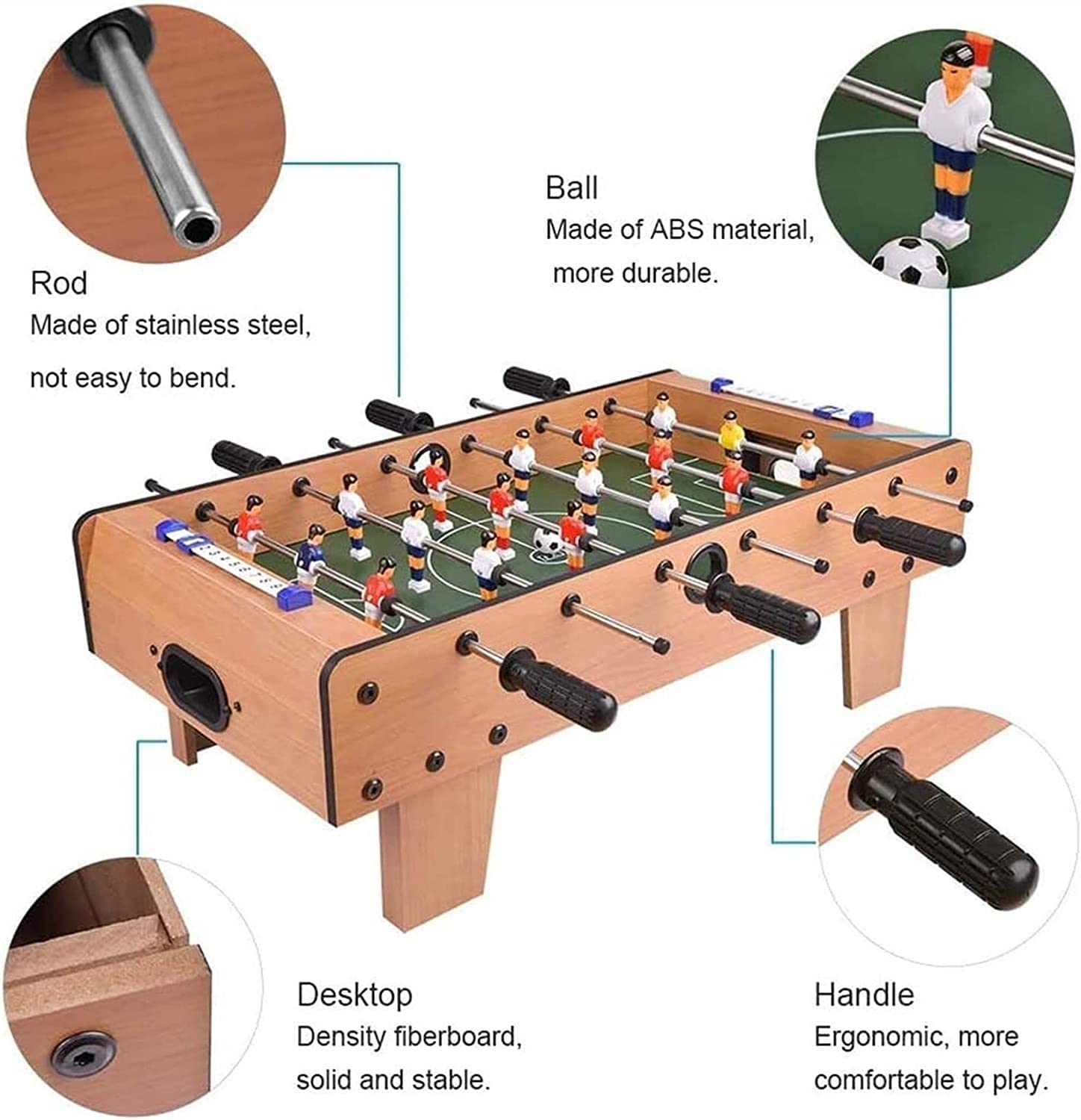 Generico Calcio Balilla, Mini Biliardo da Tavolo, Accessori per Giochi di Calcio Balilla, Giochi competitivi, Giochi Sportivi, Serata in Famiglia