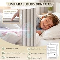 Vista 5 de Paneles acústicos grandes de dos capas, paquete de 4 paneles acústicos de 47.2 x 23.6 x 0.72 pulgadas, paneles acústicos de alta densidad, paneles