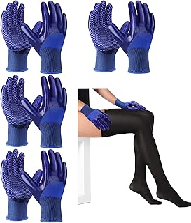 Janmercy 4 Pairs Donning Gloves for Compression Stockings Sock Aid Gripping Gloves for Compression