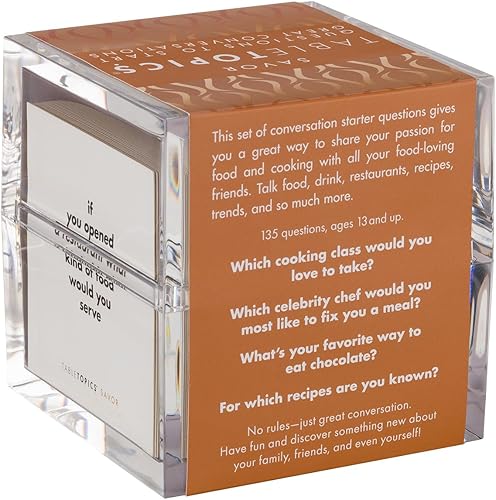 Miniatura 3 de TableTopics Saborea el juego de cartas de pregunta 135 tarjetas de inicio de conversación para compartir tu pasión por la comida y la cocina con