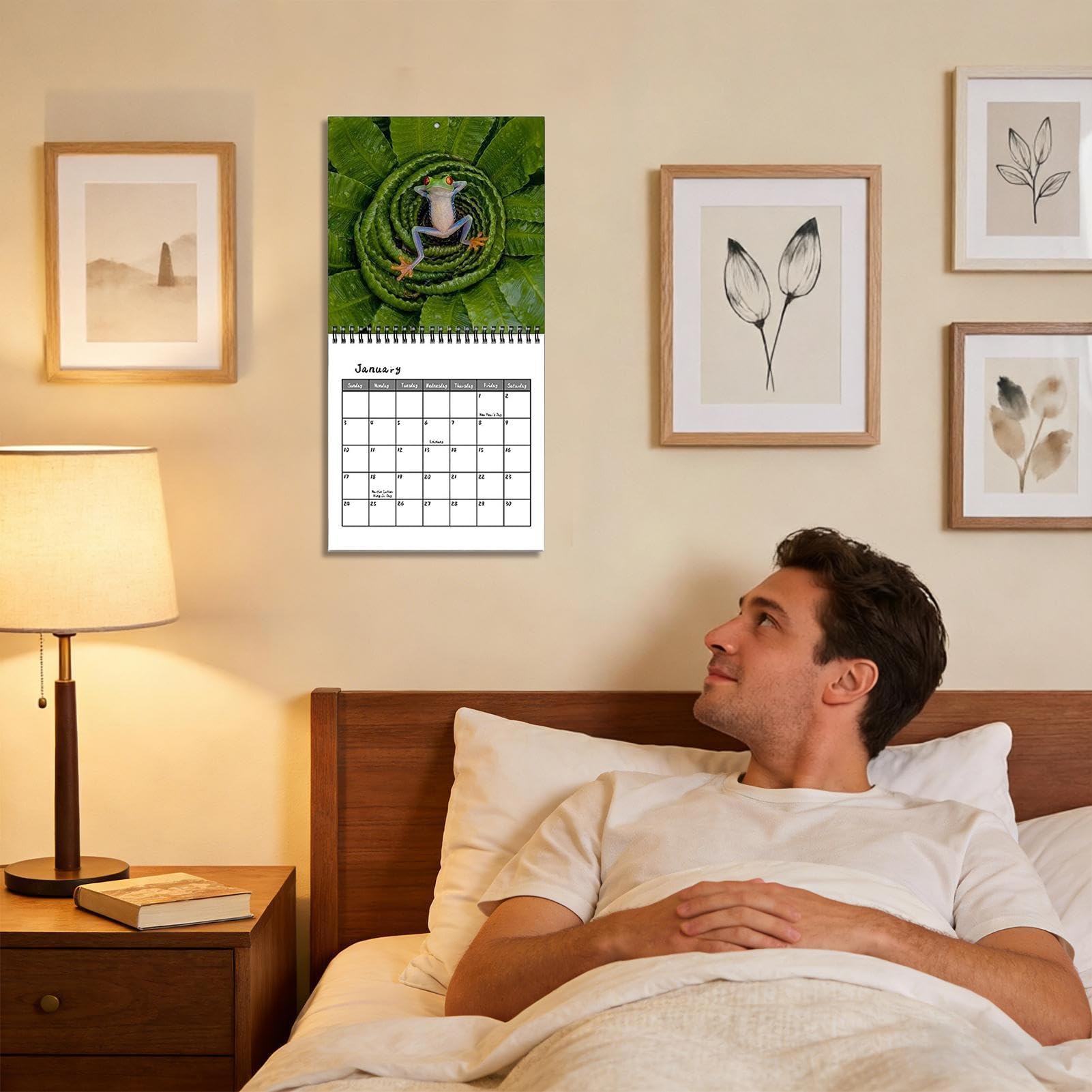 Calendrier grenouille 2027 à spirales avec motif grenouille