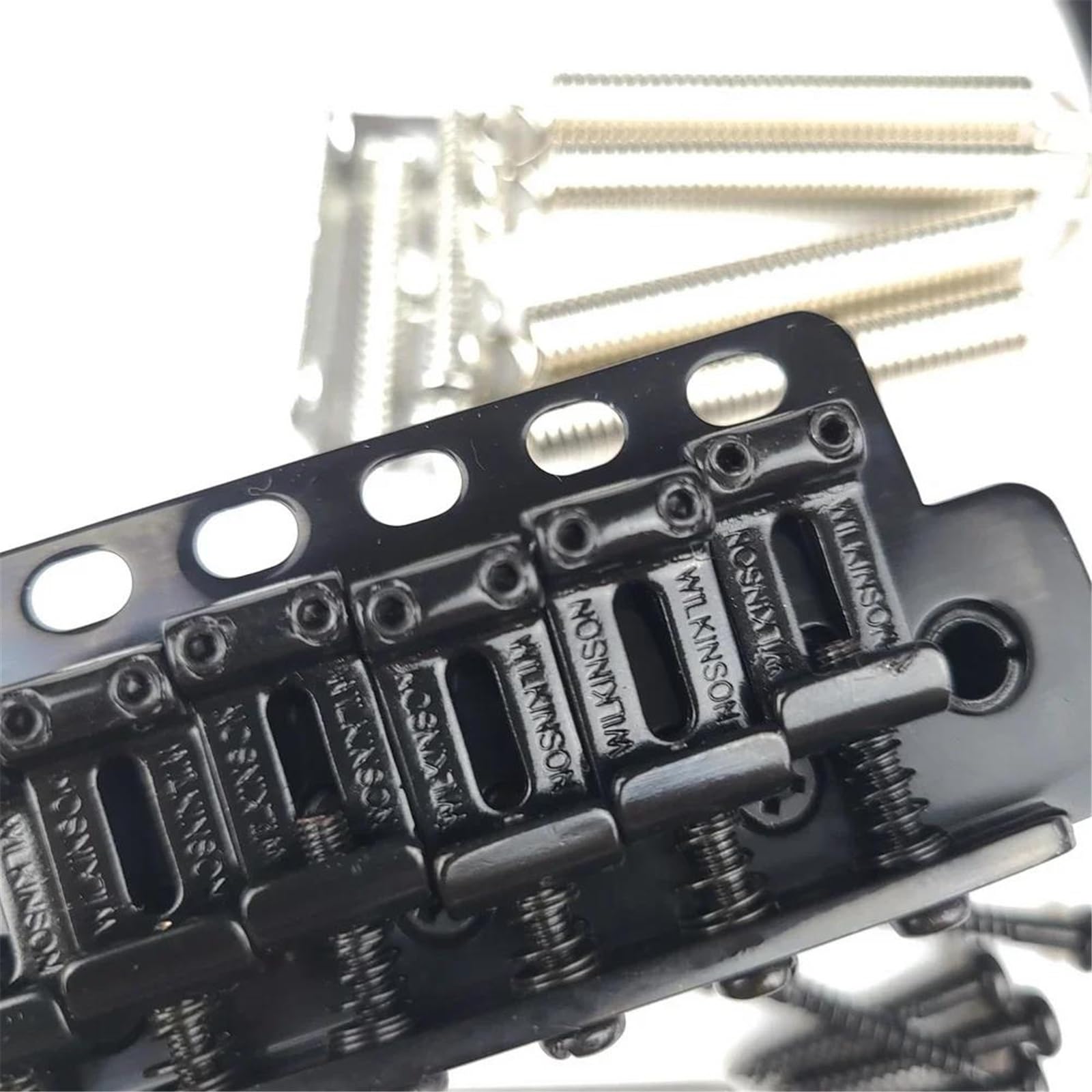 Gitarrenbrücken-Bausatz Für ST-E-Gitarre Tremolo-System Brücke Aus Gebogenem Stahl Schwarz