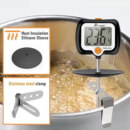 Miniatura 4 de Termómetro digital para dulces con clip para olla, color negro