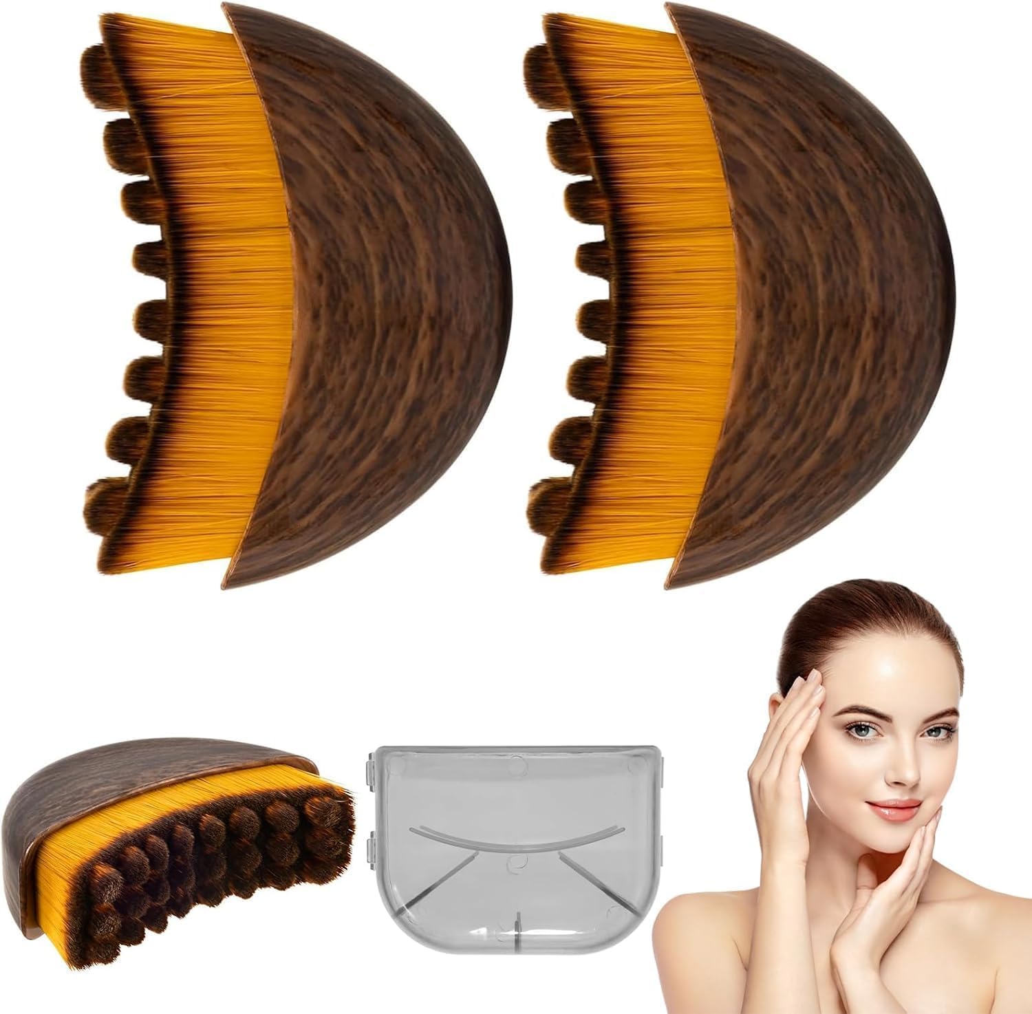 2pcs Lymphatic Contour Face Brush, Lymphatic Drainage Brush, Dry Brushing Face Brush, Lymphatic Drainage Massager for Face, Designed for The Face Gentle Enough for Daily Use（2pcs）-image-21