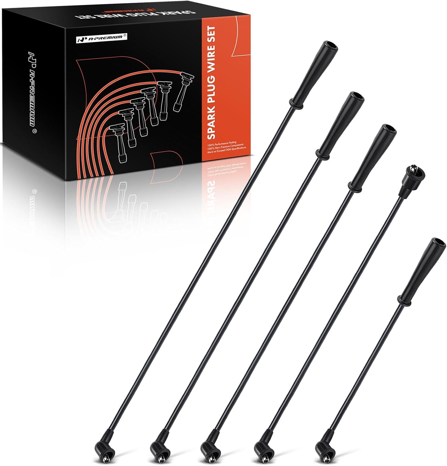 A-Premium Ignition Spark Plug Wires Set of 5 Compatible with Toyota 4Runner 1984-1988, Celica 1979-1985, Corona 1975-1982, Pickup & Saab 95 96 99 Monte Carlo Sonett