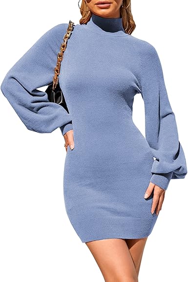 mock neck sweater dress