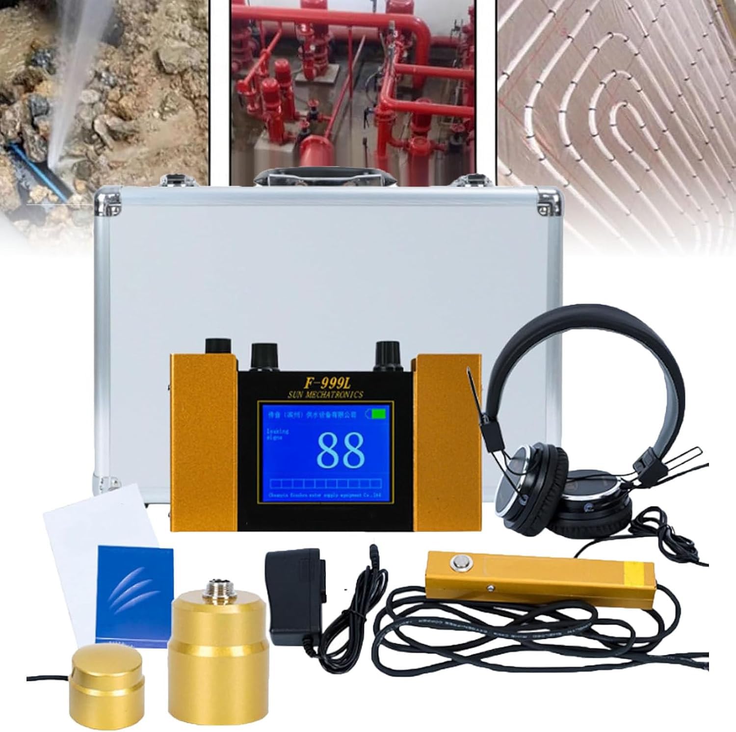 YXYLJOZ Ultrasonics Water Leak Geophone Sensor,Leak Detection Sensor,Underground Water Leak Detector, Water Leakage Detection Equipment - Water Leak Sensor for Pipes