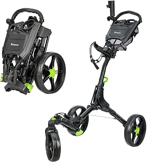 Golf Push Cart Series: 2-Wheel, 3-Wheel, 4-Wheel & 360° Swivel Front Wheel