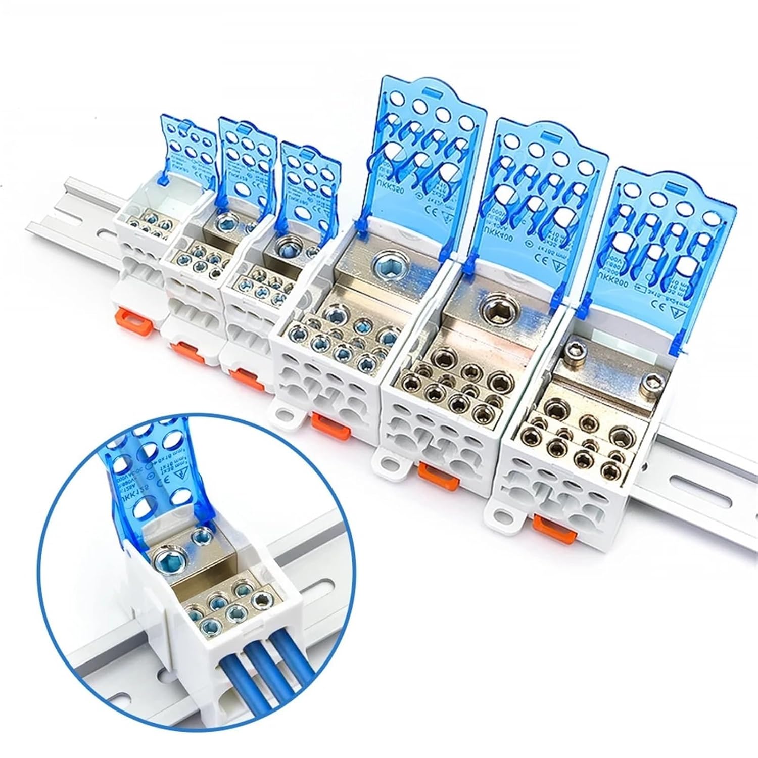 1pc UKK Distribution Block One in Multiple Out Power Universal Electric Wire Din Rail Junction Box Terminal Block(UKK125A)