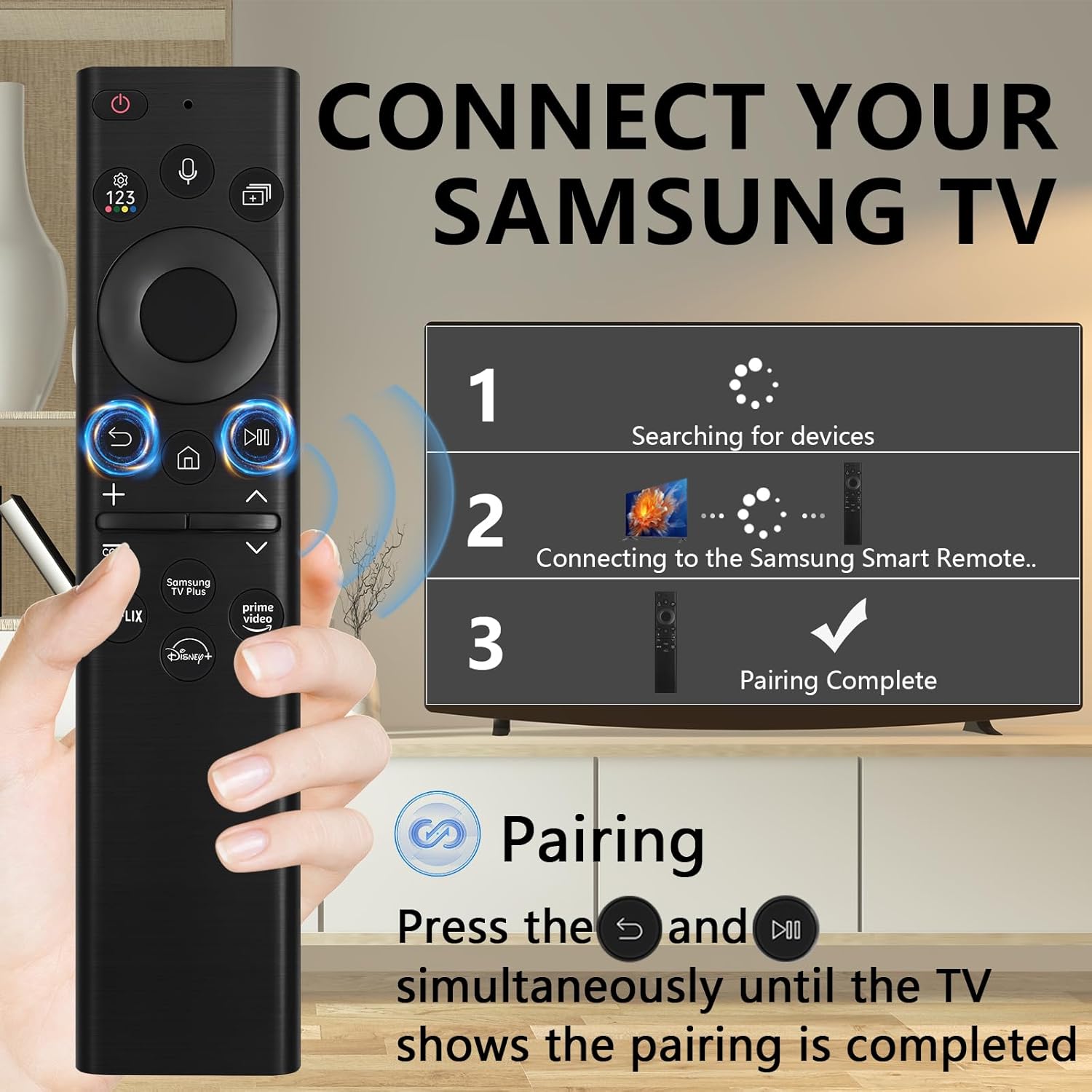 Replacement for Samsung Smart TV Remote,for Samsung Frame TV Remote with Voice Function, Compatible with 2018-2024 Smasung Smart TV The Frame Crystal UHD Neo QLED 4K 8K image 4 of 8 B0F62P7R6M
