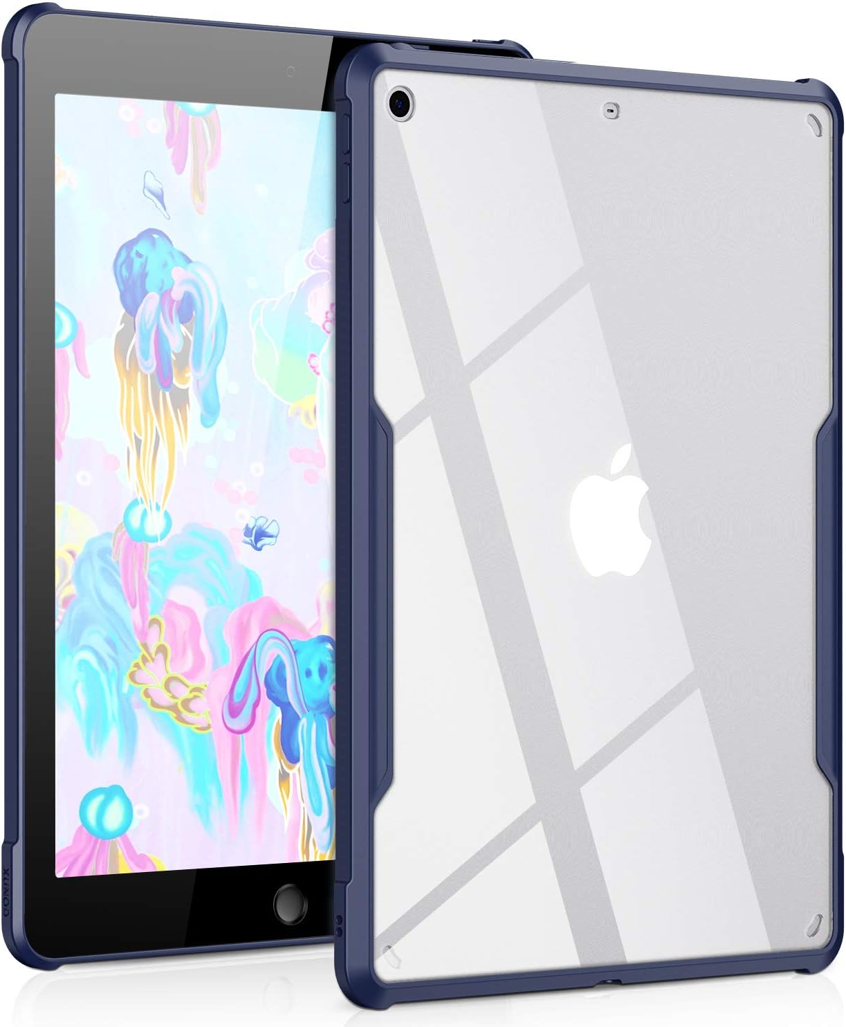 CXCASE iPad 9.7 Case 2018/2017 Ultra Slim Clear Case Series - Drop Protection Shockproof Flexible TPU, Lightweight - Blue
