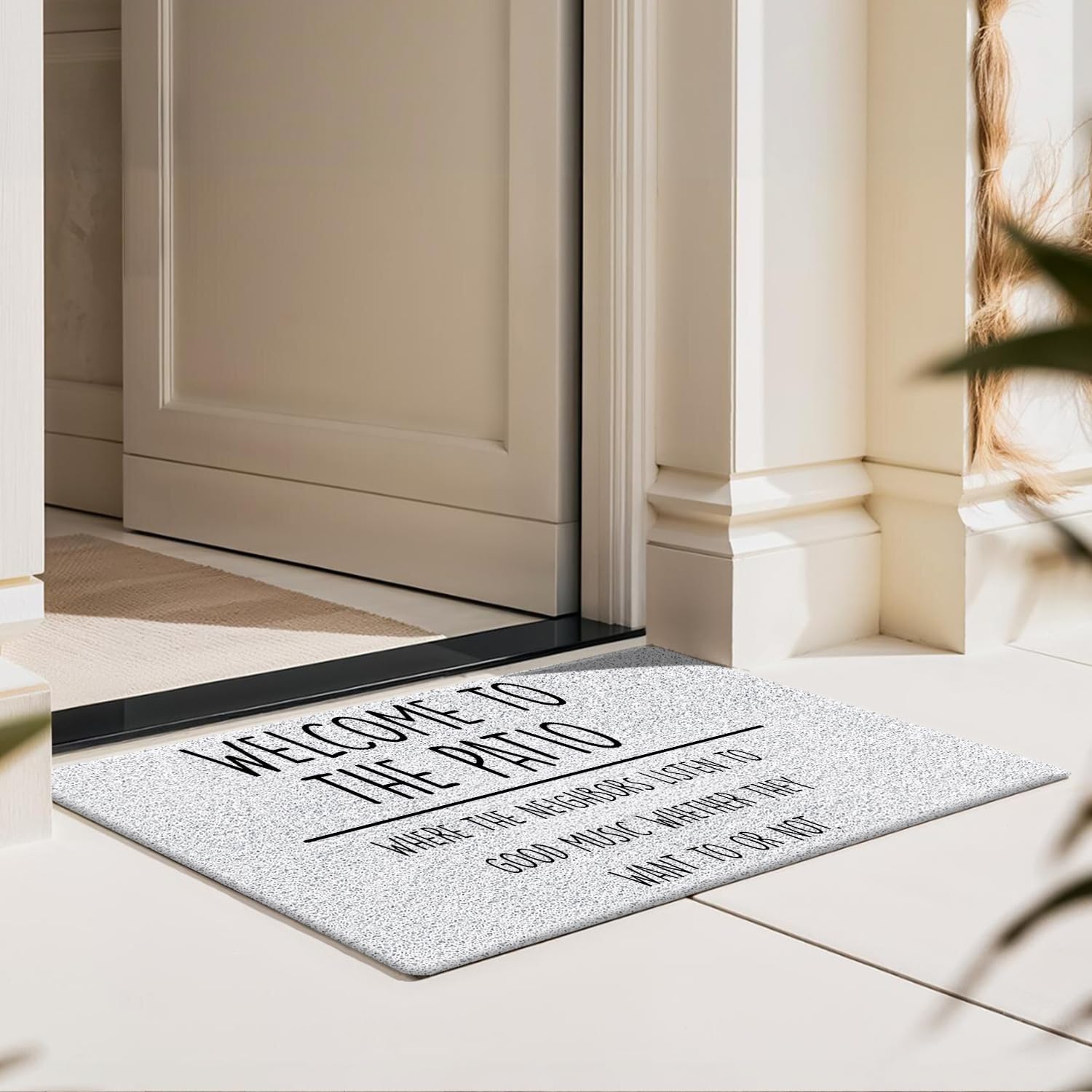 Patio Door Mat, Patio Outdoor Mats for Outside, Funny Welcome Doormat Front Door Porch Indoor Outdoor Entrance Outside Inside Entryway, 17x30 Inch