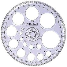 ProCircle/Circle Templates, 3 mm Thick, Transparent, 1-30 mm Diameters, 360 Degree Protractor, for Technical Drawings/Engineering Drawing/Architect Drawing (1)