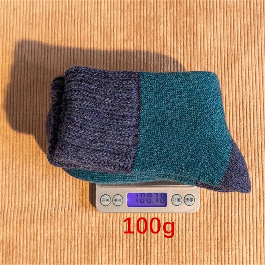 5 pairs Winter Socks Stitching Color Men's Super Thick Solid Loop Warm EU 38-46