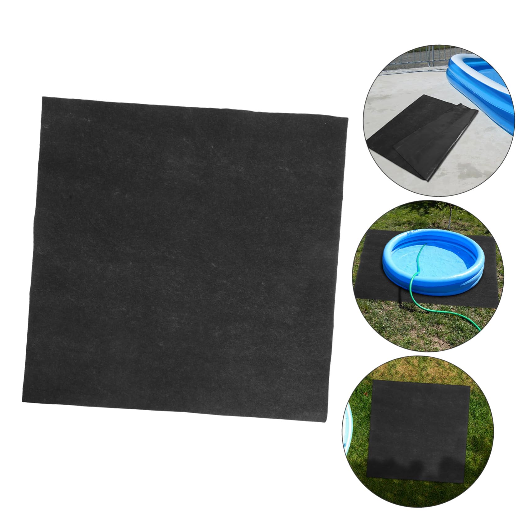 Tapis de Spa au Sol Noir 1 Pièce en Feutre et PE
