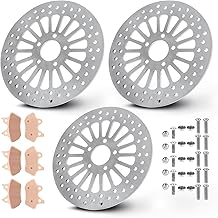 Youxmoto 11.5 Brake Rotors (2 Front 1 Rear) For Harley 2000-2007 Road King Street Glide Electra/Night Train/Fat Boy/Softail, Brake Disc Rotor Bolts Kit and Pads for Sportster/Super Glide Wide