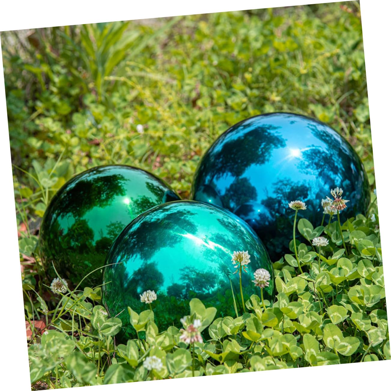 Gatuida Sfera in Acciaio Inossidabile Riflettente Sfera Luminosa Da Giardino Decorazione Esterna Per Patio Giardino Cortile Prato