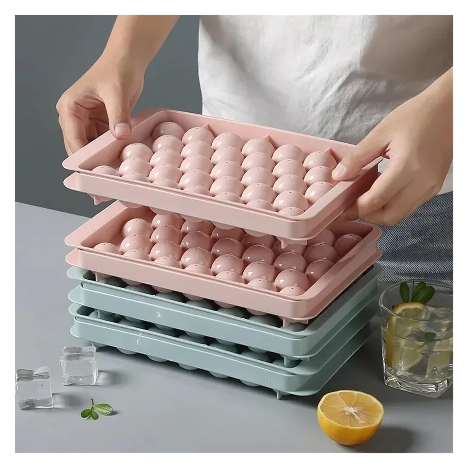 Vassoio for stampi for palline di ghiaccio in PP da 33 griglie