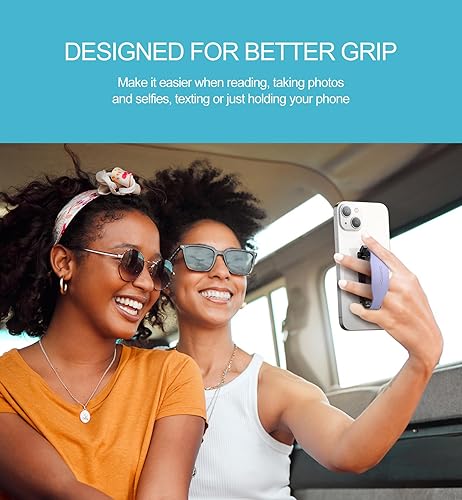 Miniatura 2 de SURITCH Correa de agarre para teléfono para la parte posterior del teléfono, soporte de silicona suave 2 en 1 para iPhone, Samsung y la mayoría de