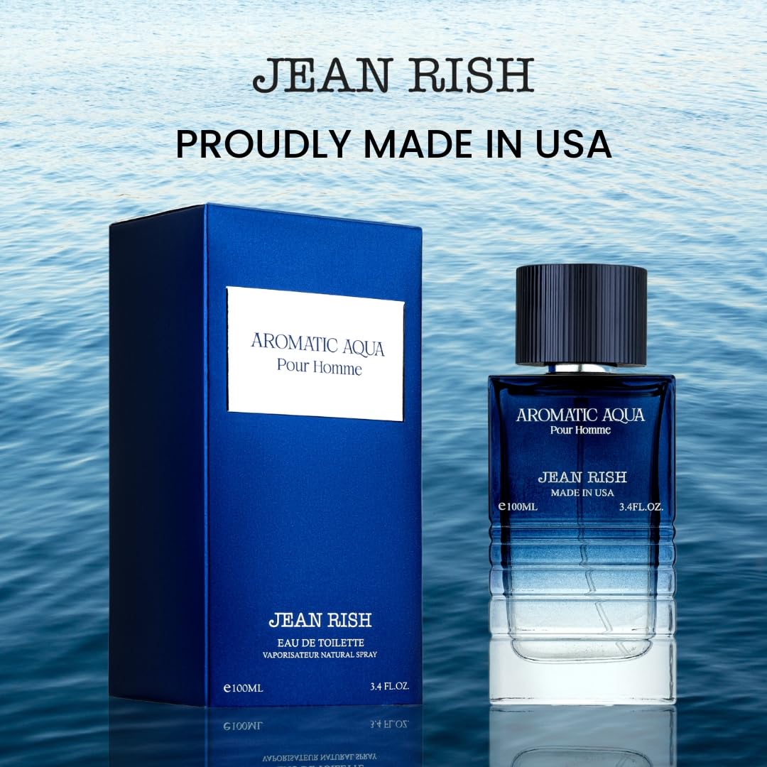 Jean Rish Aromatic Aqua Pour Homme, Eau de Parfum (3.4 Fl Oz / 100ml) with Grapefruit, Mint and Ginger Notes - Long Lasting and Luxury Fragrance, Made in USA - Image 3