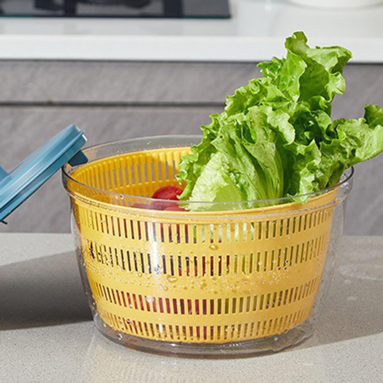 Ejoyous Spinner Eléctrico para Ensalada, Lavadora y Secadora de Ensalada Recargable de PP ABS para Frutas y Verduras, Tazón Desmontable de Doble Capa con Carga USB de 4L, para Preparación de Comidas